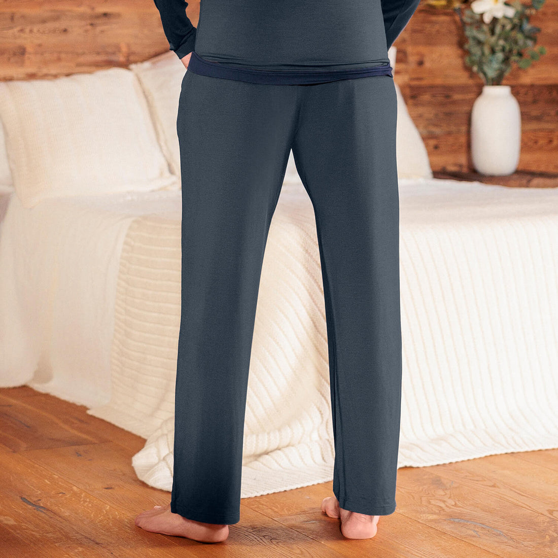 Wijde pyjamabroek heren  Deep grey