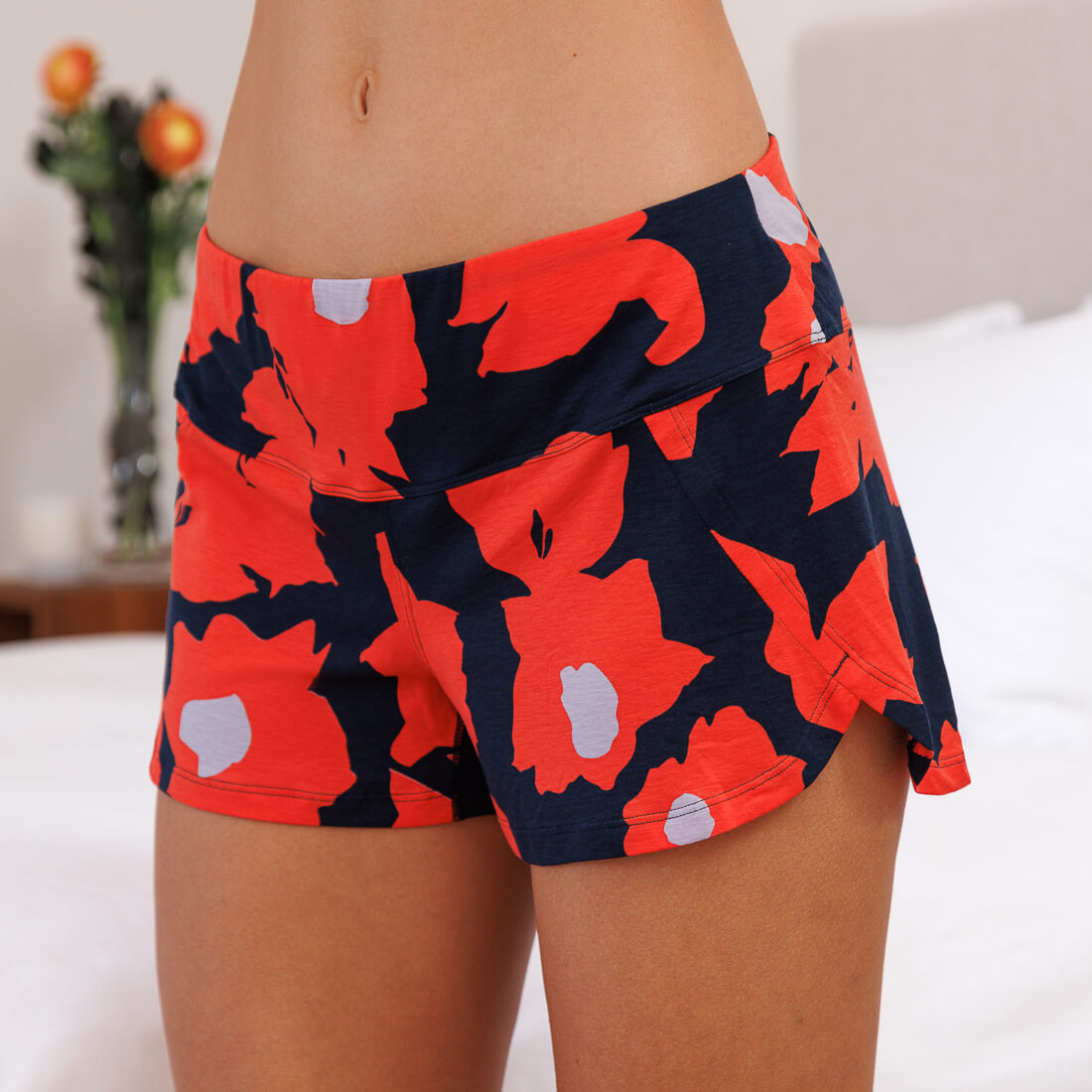 Women's cooling pajamas shorts || Orange blossom