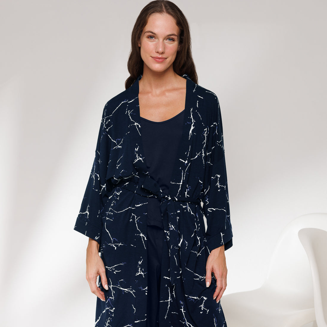 Cooling relaxwear kimono || Blue marble