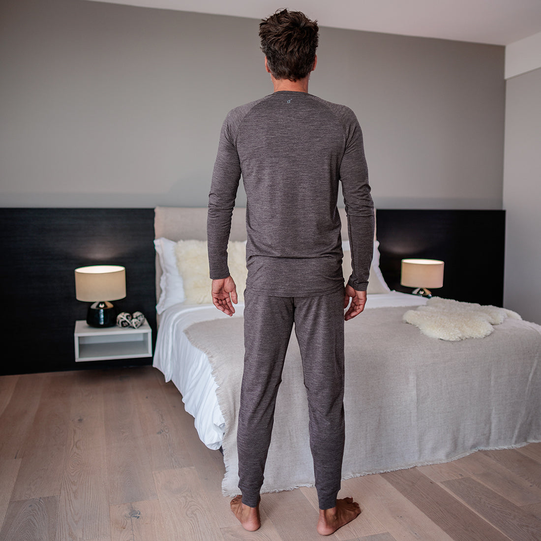 Thermal pajamas mens || Chocolate melange