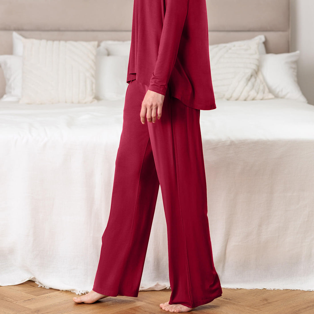Wide leg sleep pants women || Ruby Plum