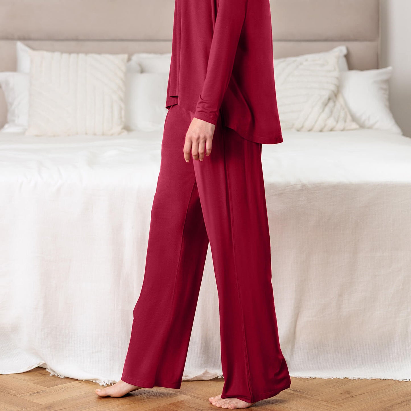 Wide leg sleep pants women || Ruby Plum