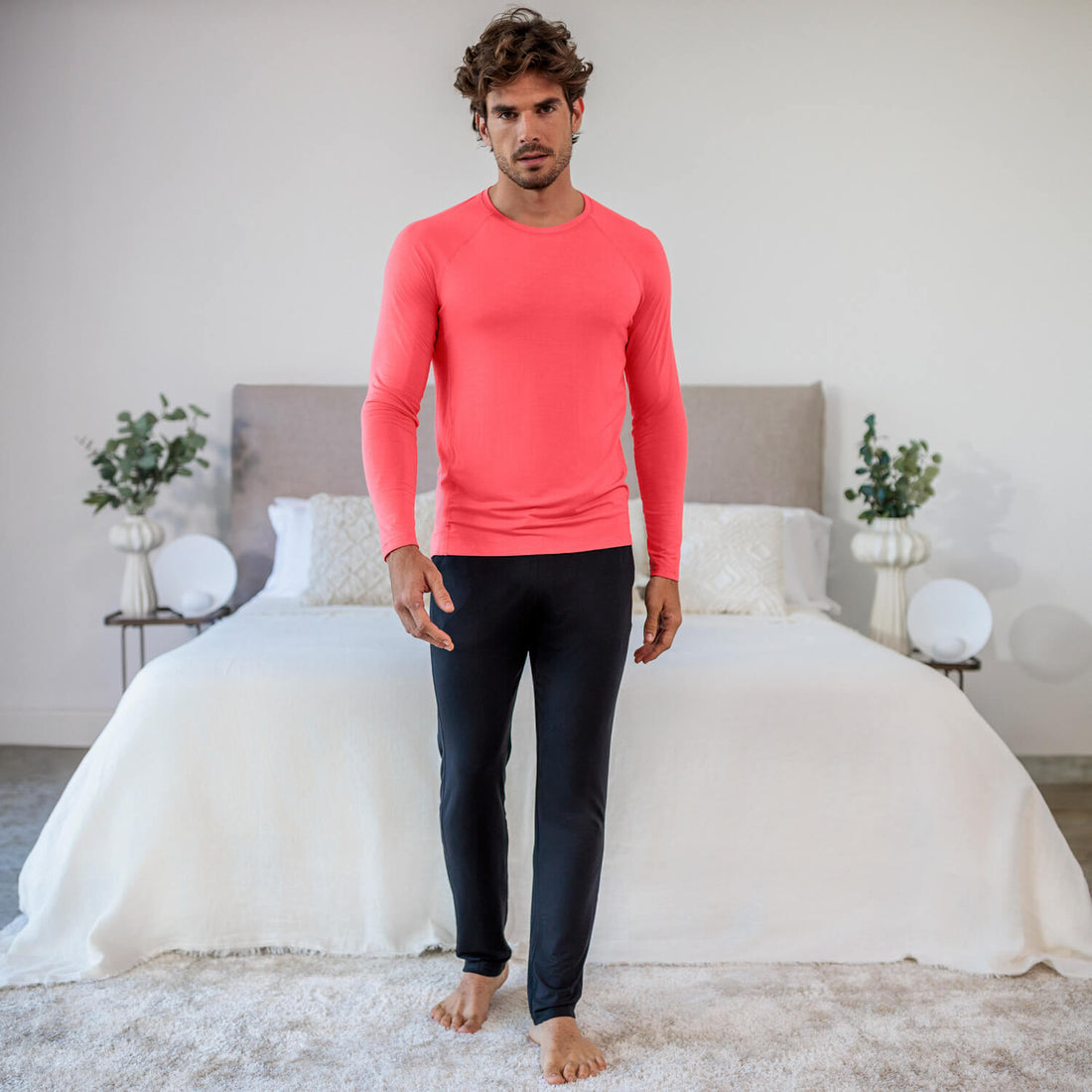Long sleeve t-shirt men || Coral blaze