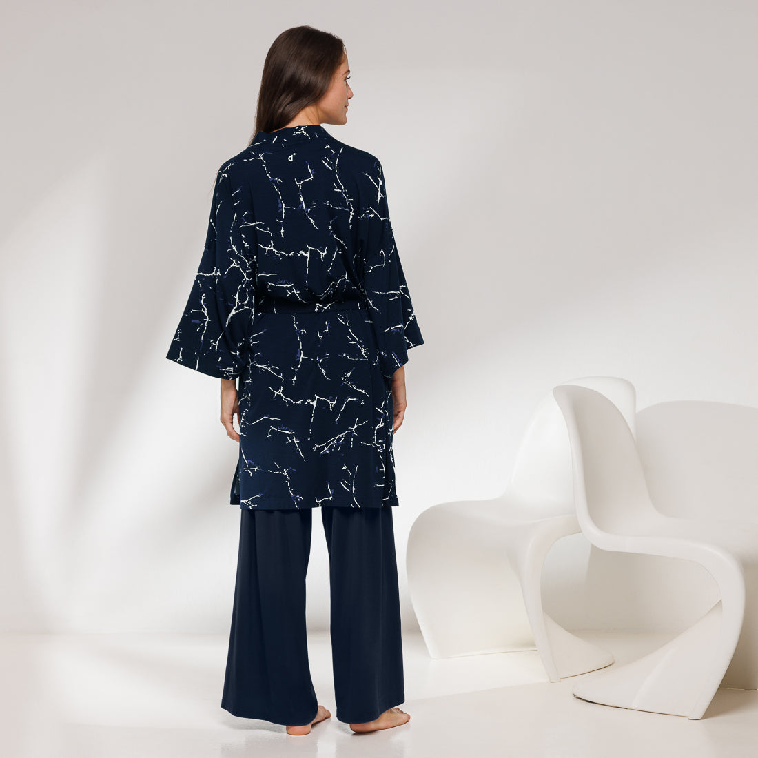 Cooling relaxwear kimono || Blue marble