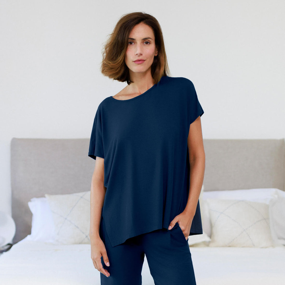 Wide sleep t-shirt || Midnight blue