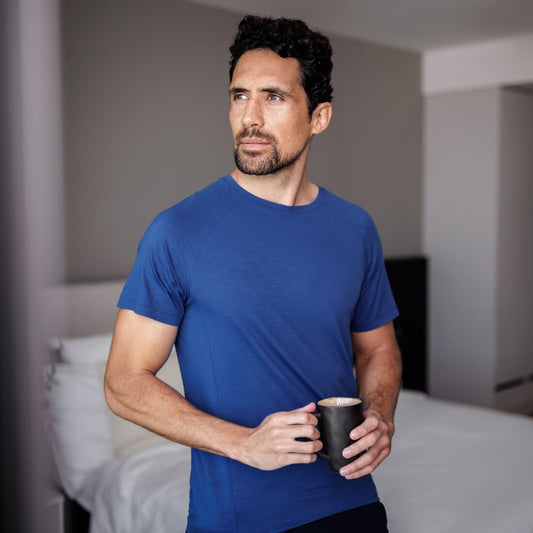 Cooling pajamas mens || Azure blue