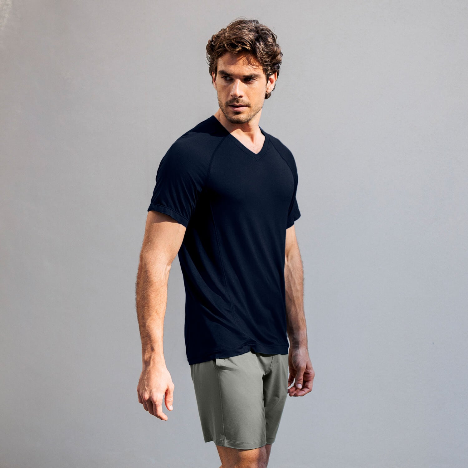 cooling t-shirt v-neck || Navy blue