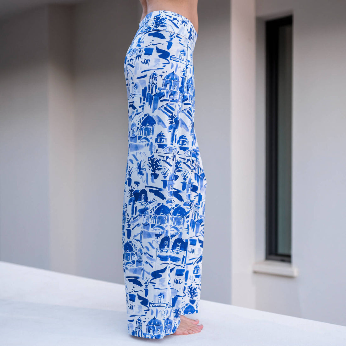 Wide sleep pants women || Santorini