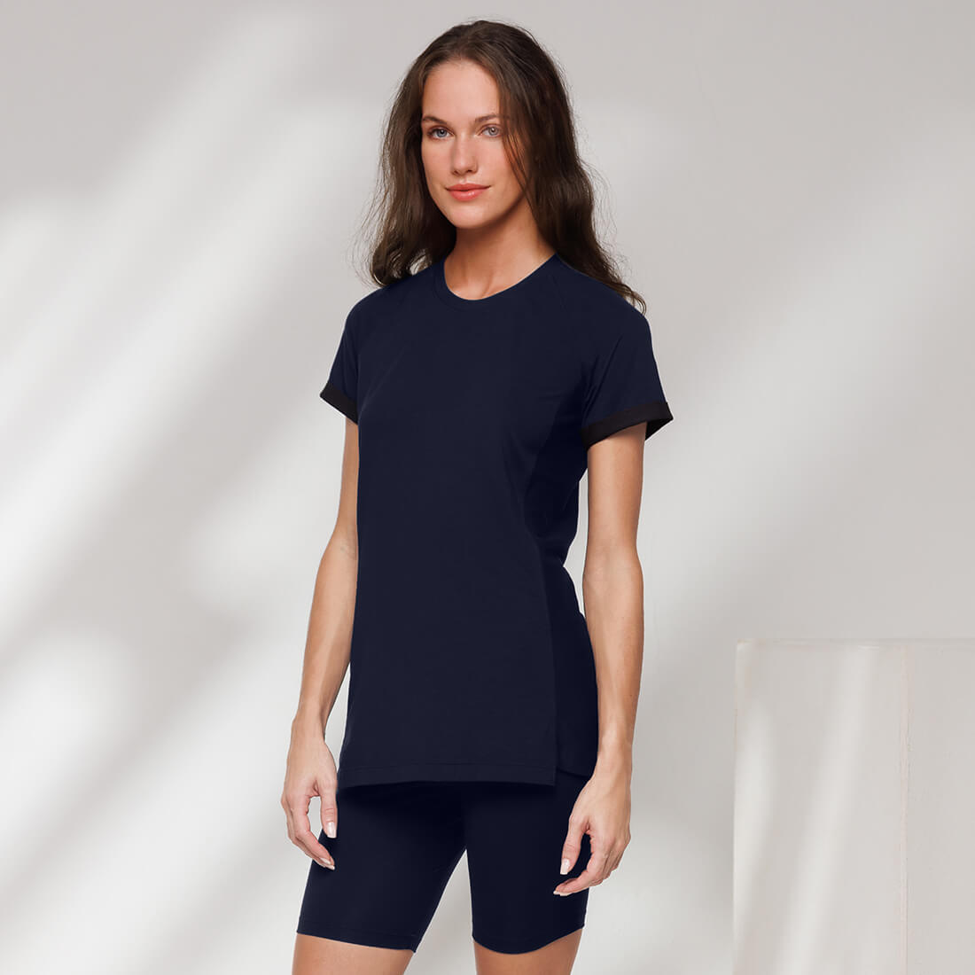 Muscle recovery  sleep t-shirt women || Navy