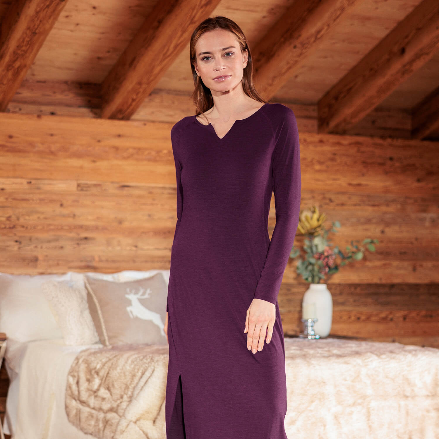 Merino Nightgown || VELVET BERRY