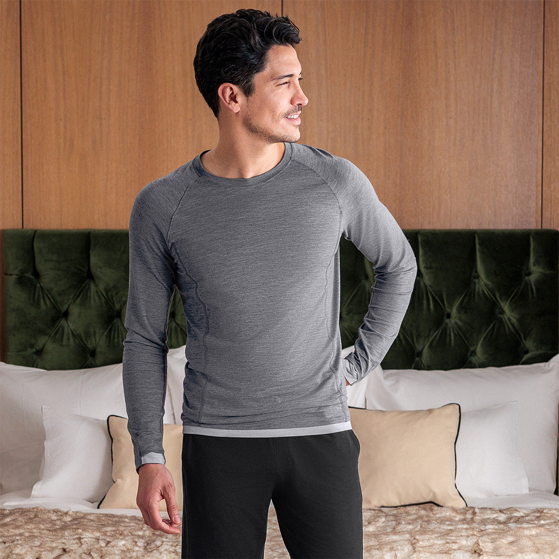 Thermal pajamas mens || Dark grey melange