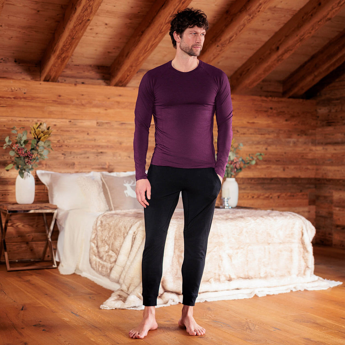 Thermal pajamas mens || VELVET BERRY