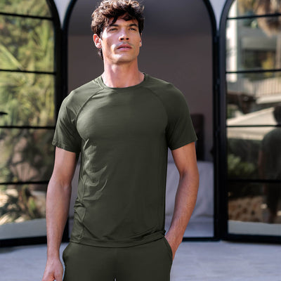 Cooling sleep t-shirt men || Olive green