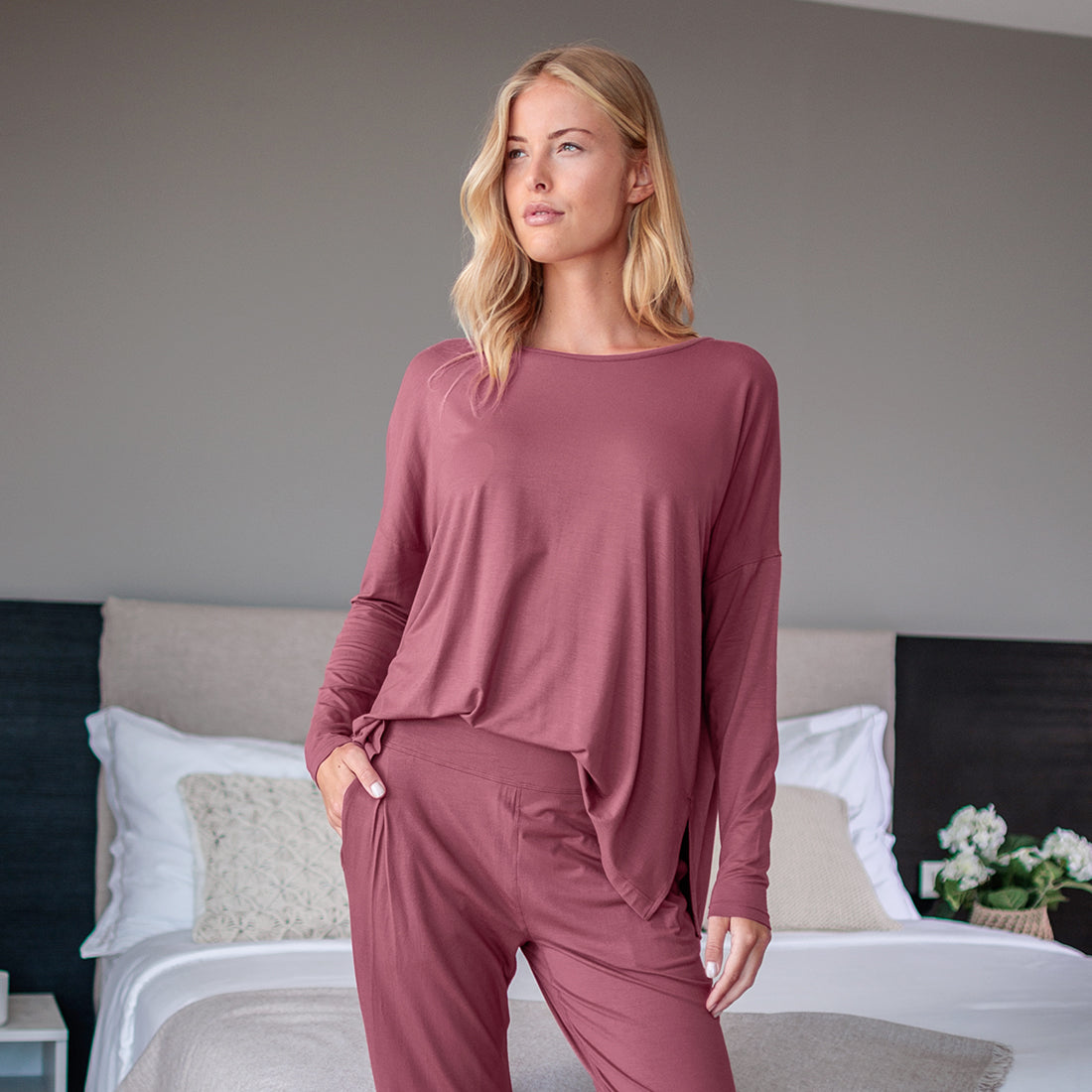 Pajamas gift set women || Maroon