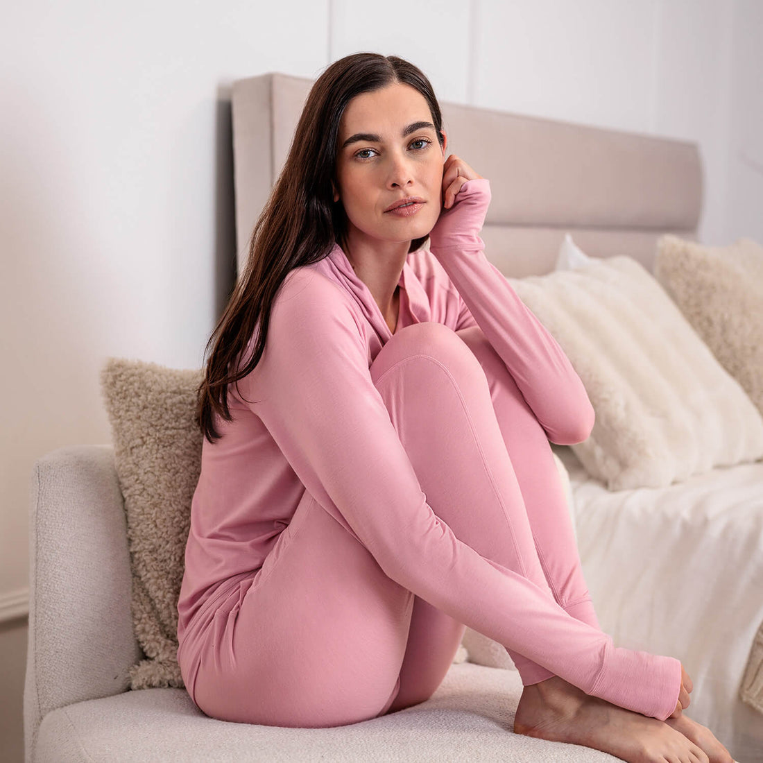 Gift set winter pajamas women || Rose mist