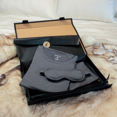 Warming pajamas gift set || Dark grey melange