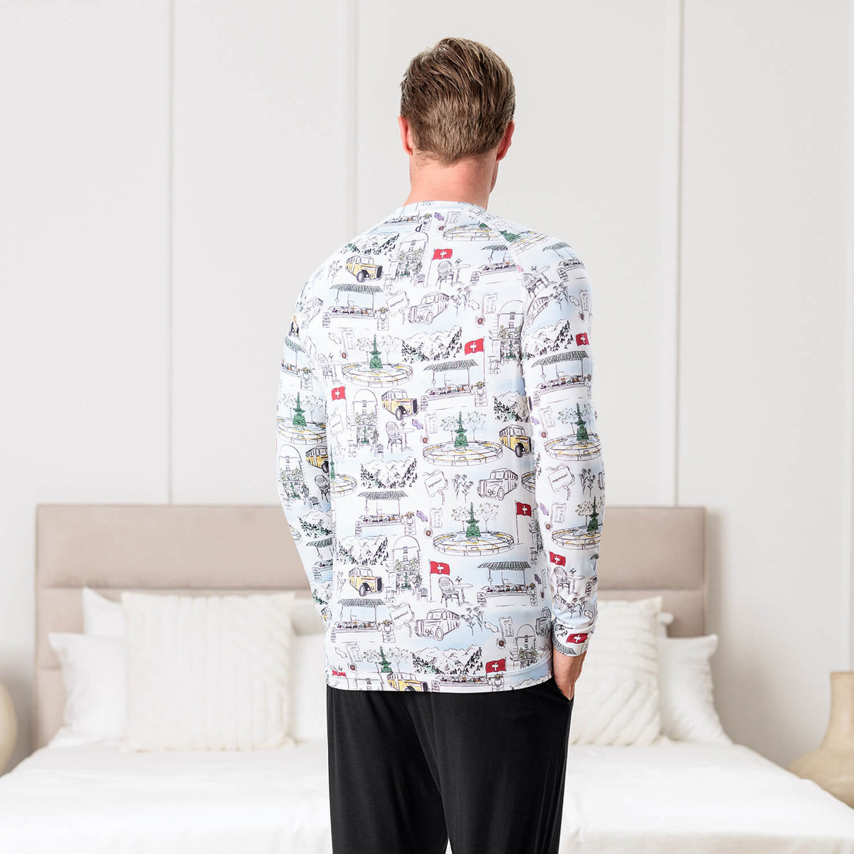 Long sleeve pajama top men || Anniversary