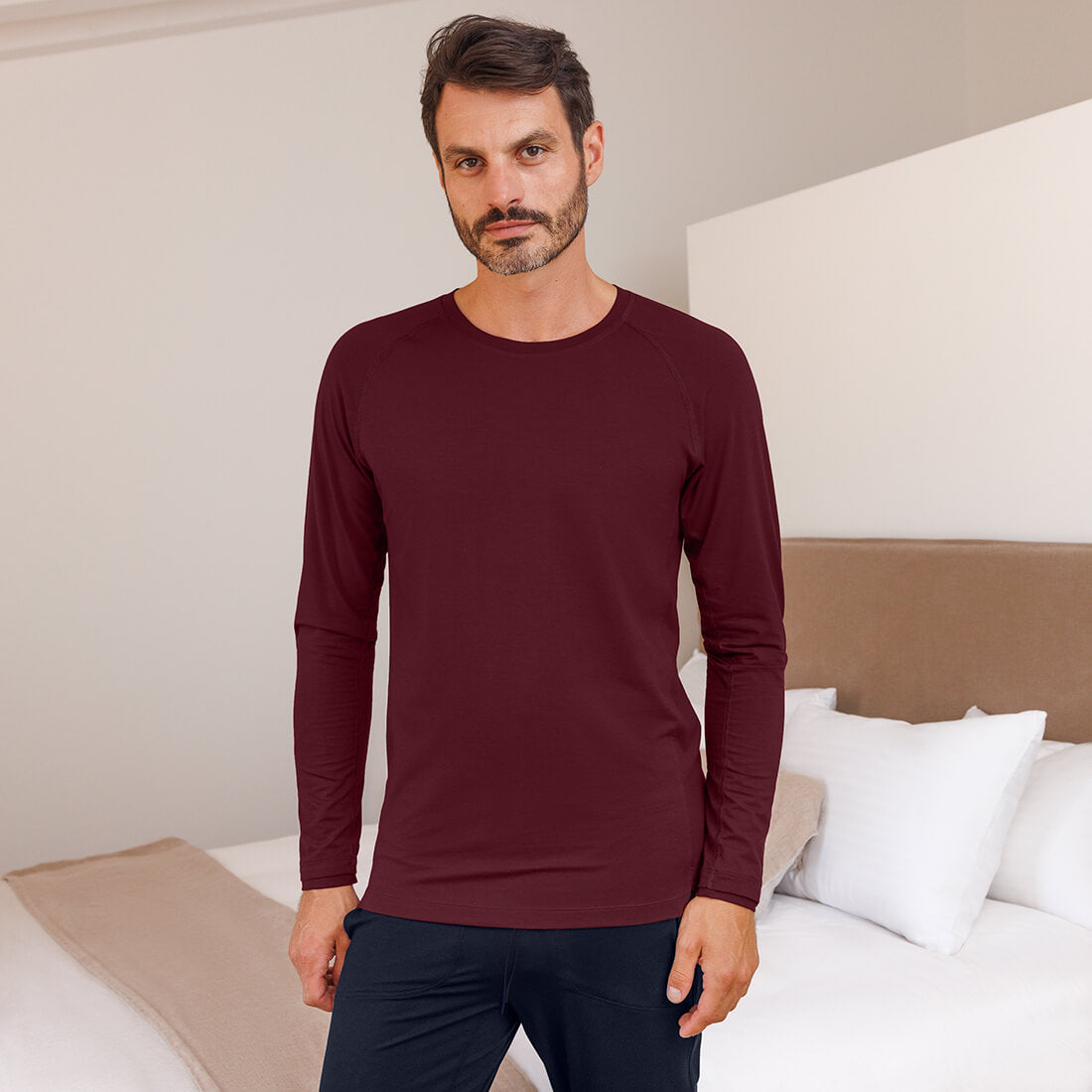 performance pyjamas voor heren || Burgundy
