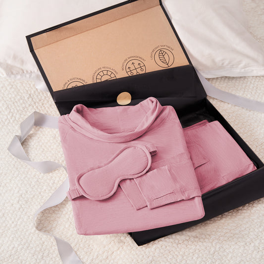 Gift set winter pajamas women || Rose mist