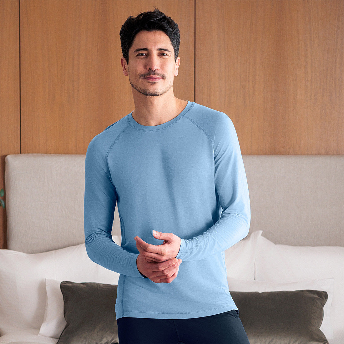 Balance long sleeves shirt men || Steel blue