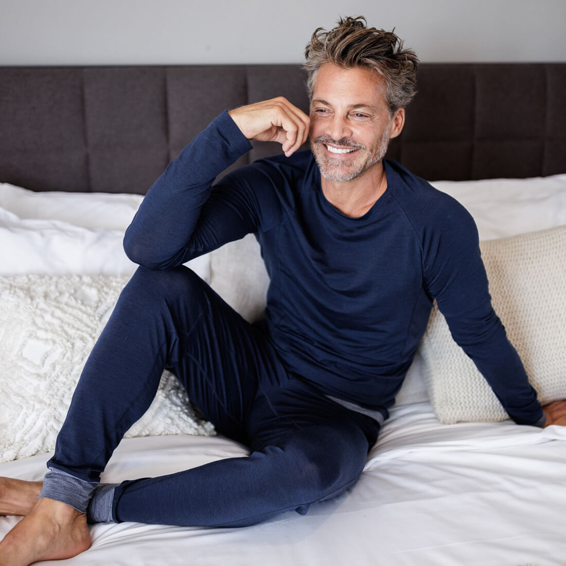 Mens wool pyjama pants || Winter night melange