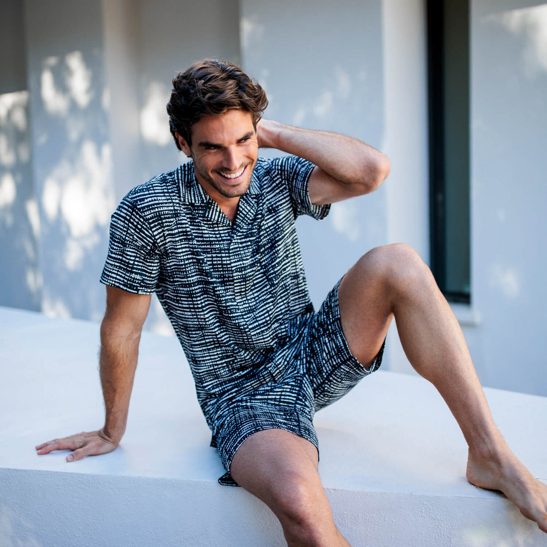 Klassieke pyjamatop heren | Mountain torrent