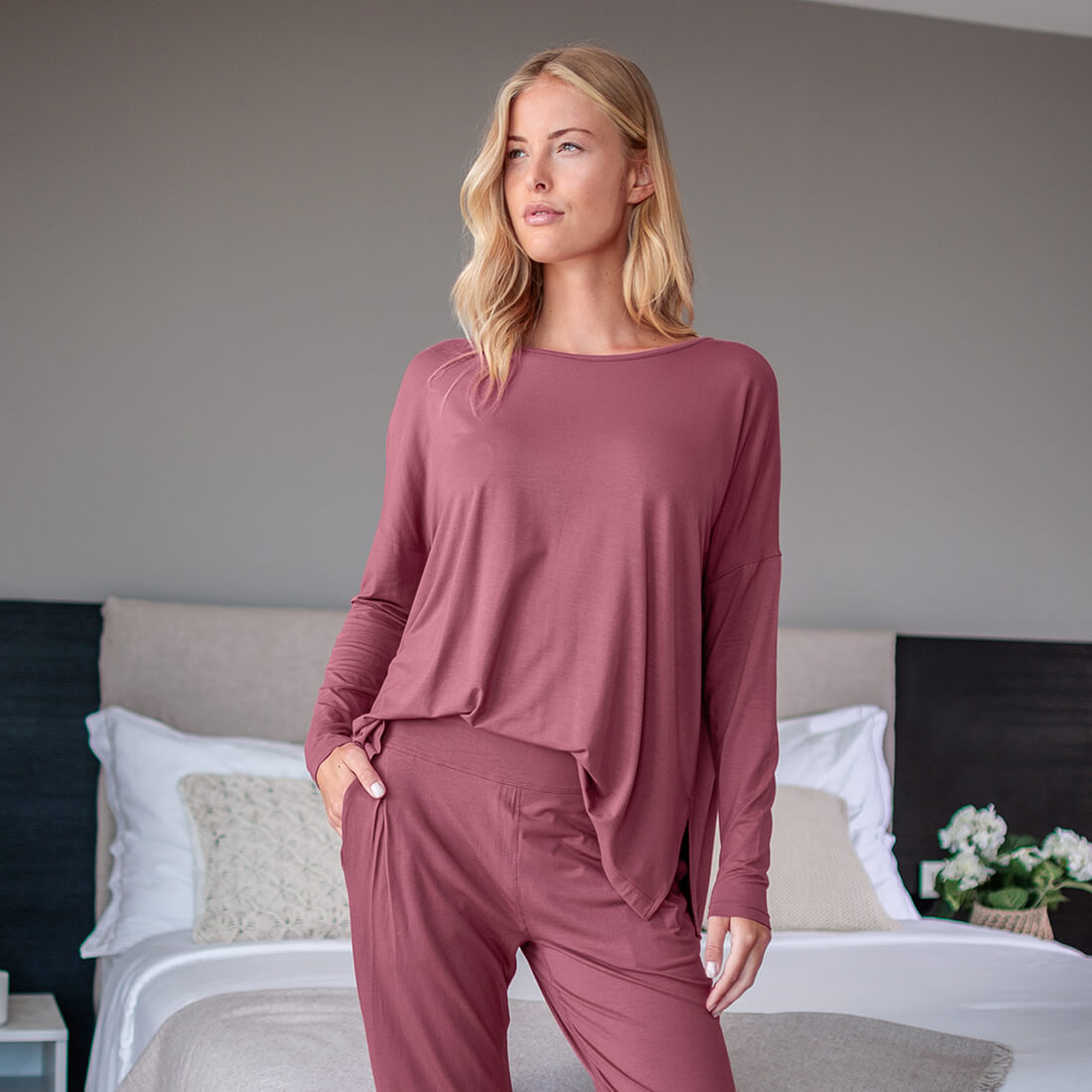 Moisture wicking sleep shirt || Maroon