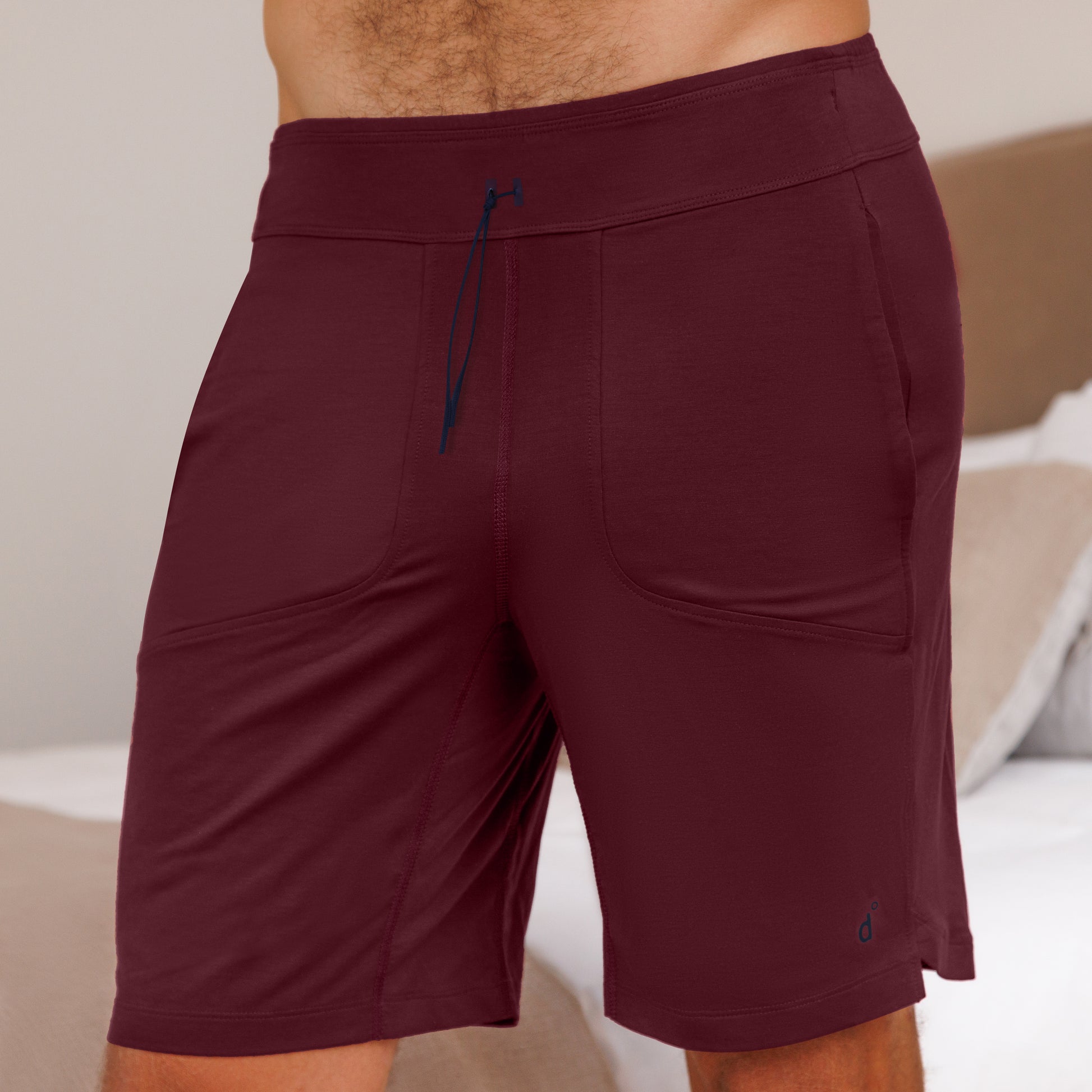 Muscle recovery sleep shorts men || Burgundy