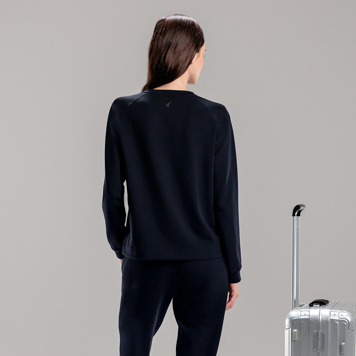 Travel womens long sleeve top || Navy blue