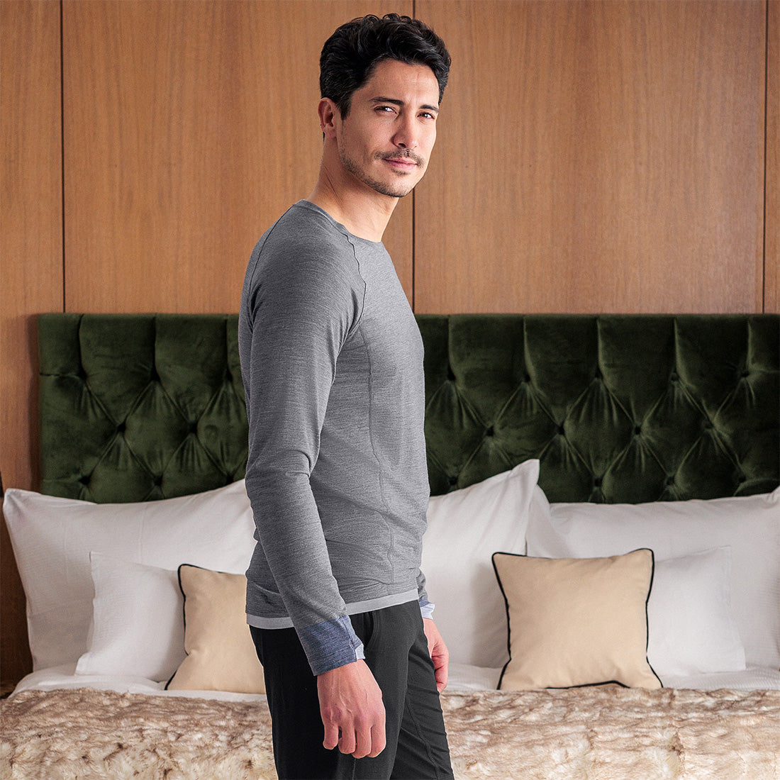 Thermal pajamas mens || Dark grey melange