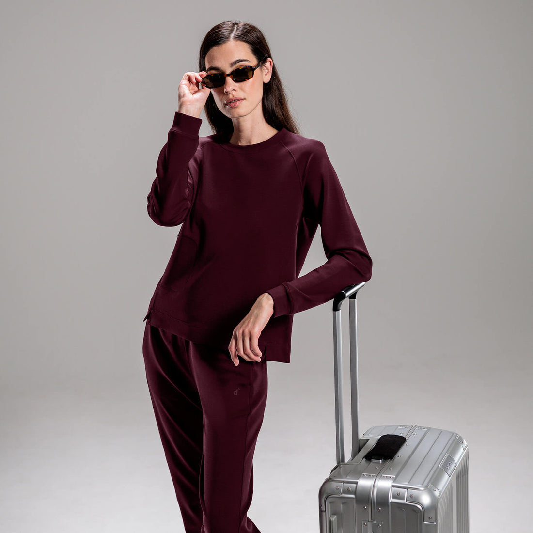 Travel womens long sleeve top || Mulberry