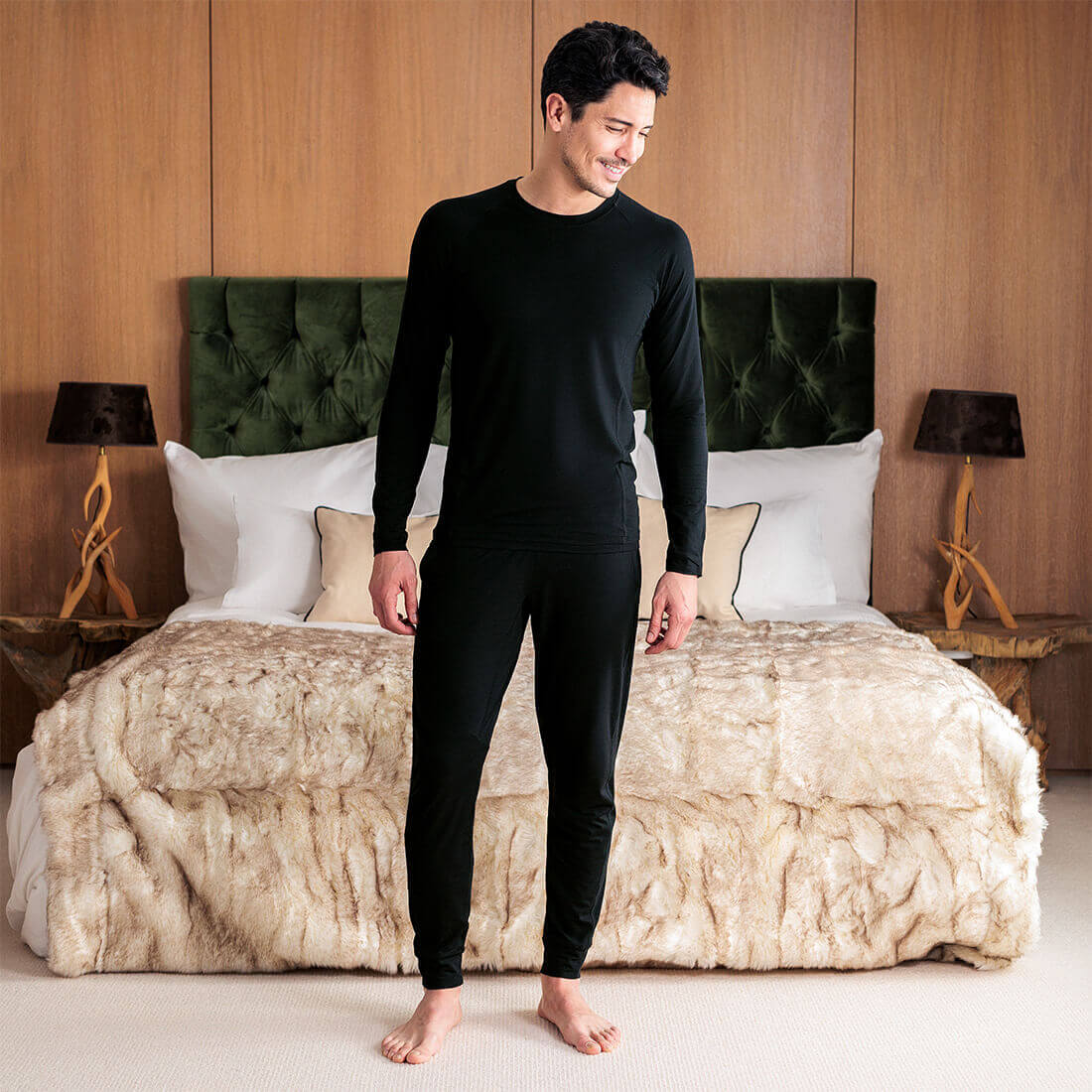 Thermal pajamas mens || Black