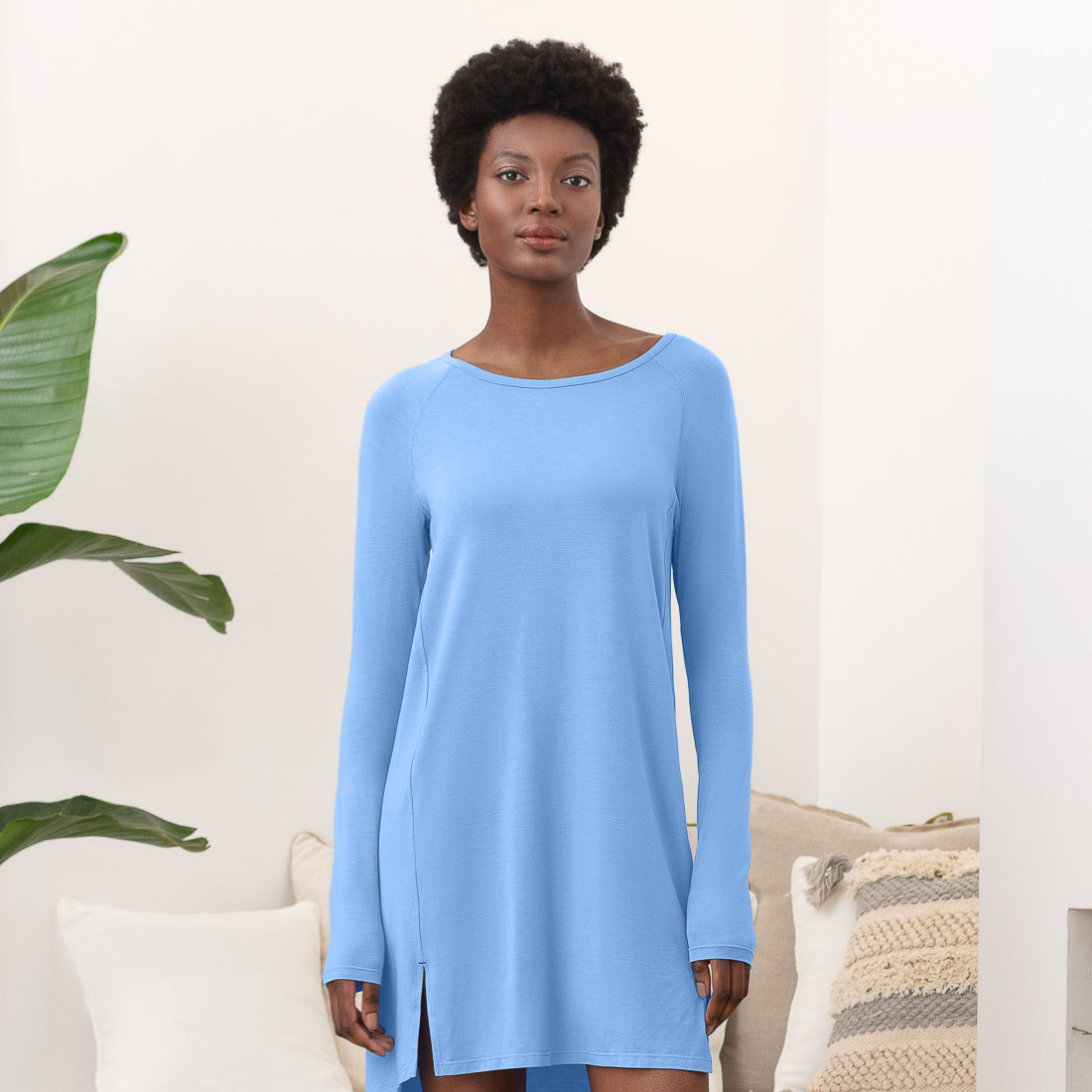 Balance sleepshirt long sleeves  || Serene blue