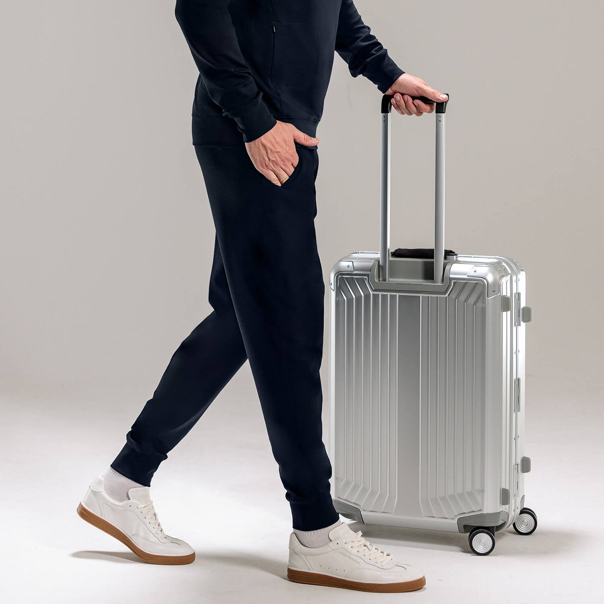 Comfortable travel pants men || Navy blue