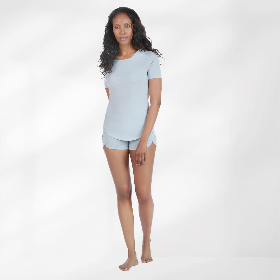 Temperature regulating pajamas shorts || Ice blue
