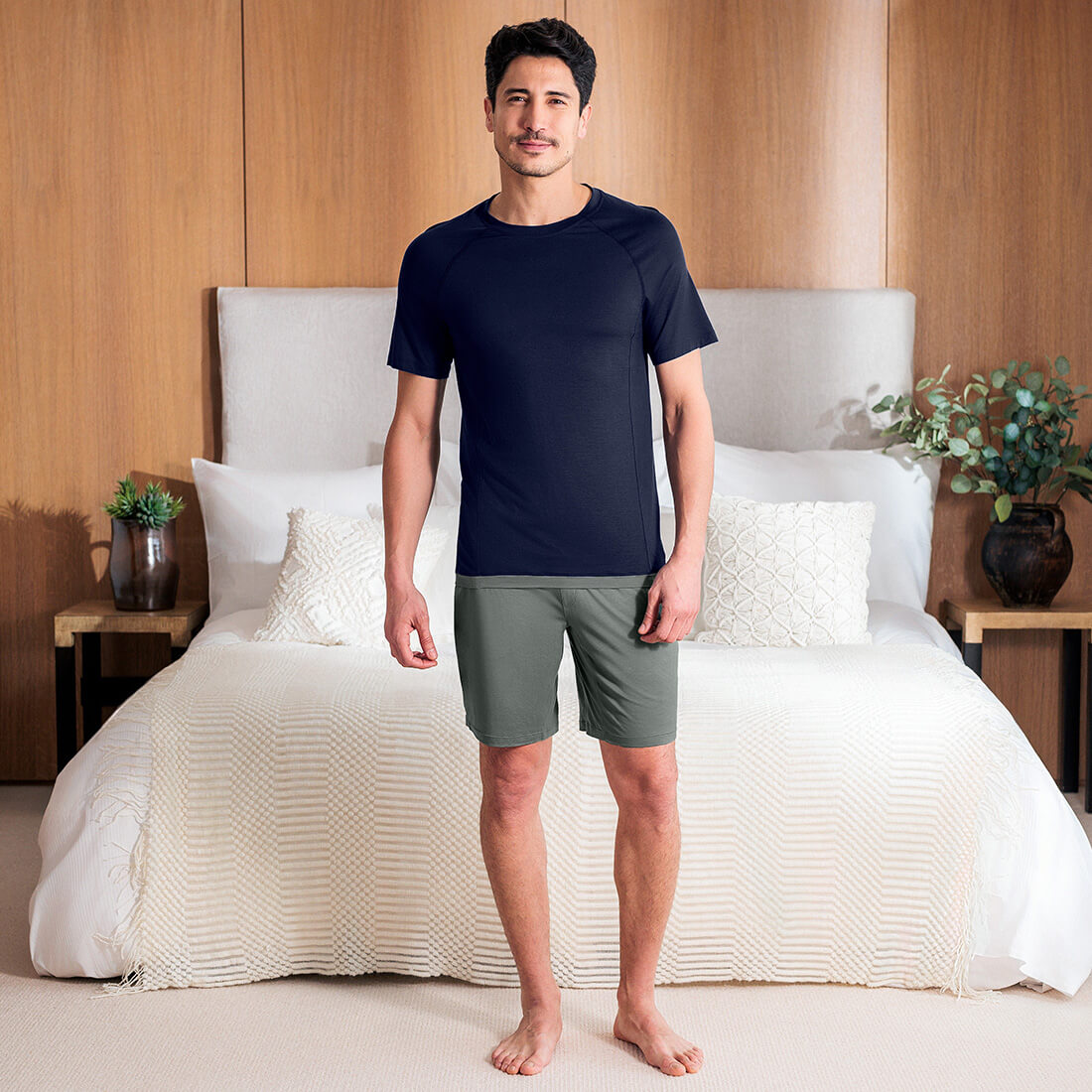 Cooling pajamas mens || Navy blue