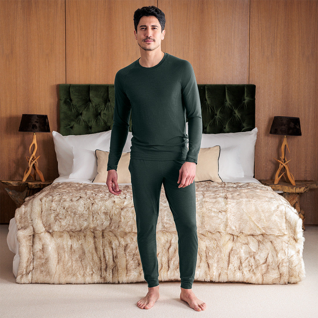 Thermal pajamas mens || Emerald