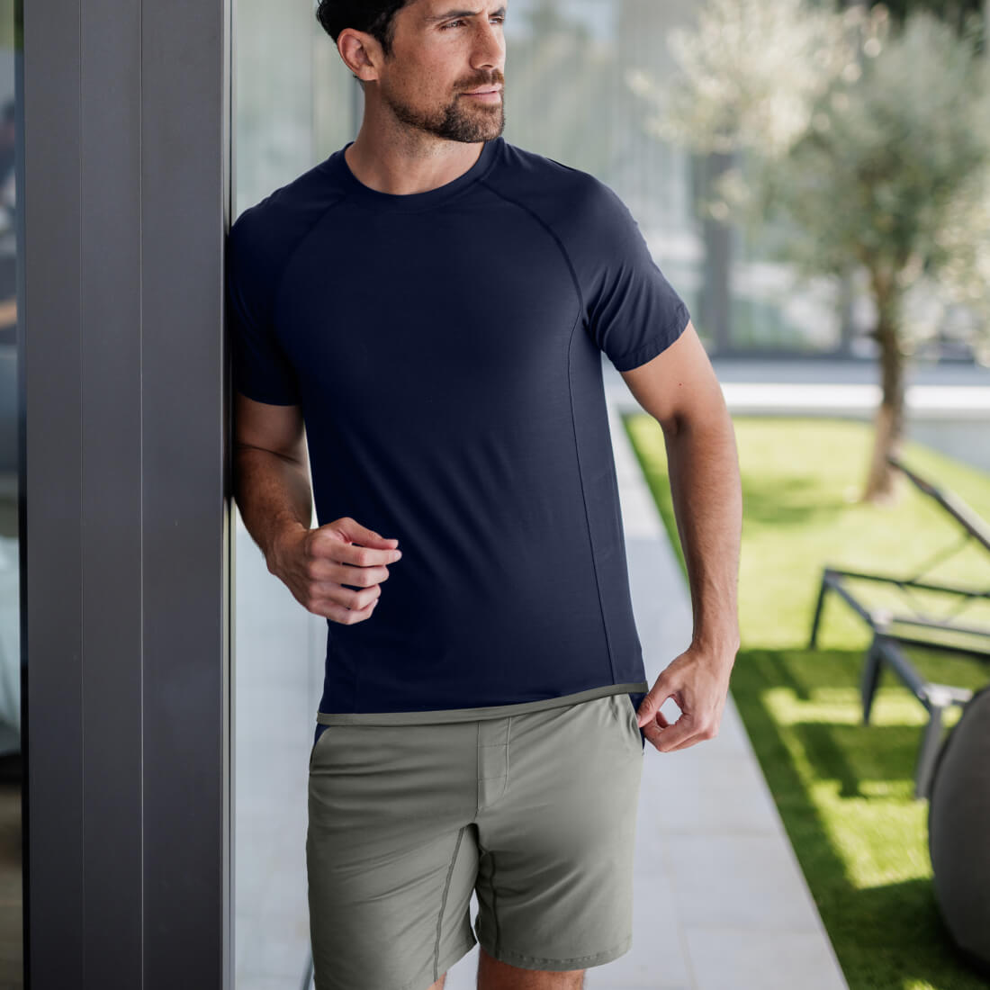 Sleep shorts men || Sage