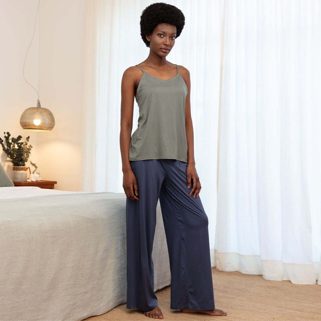 Cooling pajama slip top || Sage