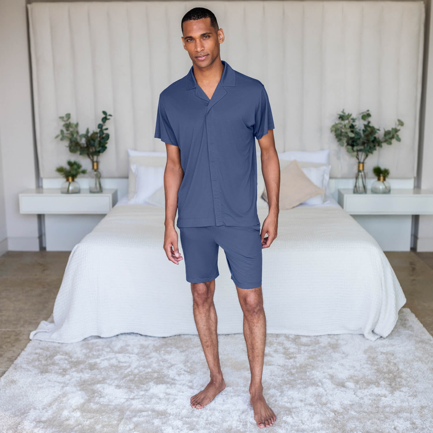 Classic pajama top men || Coastal blue