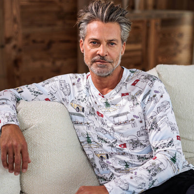Long sleeve pajama top men || Anniversary