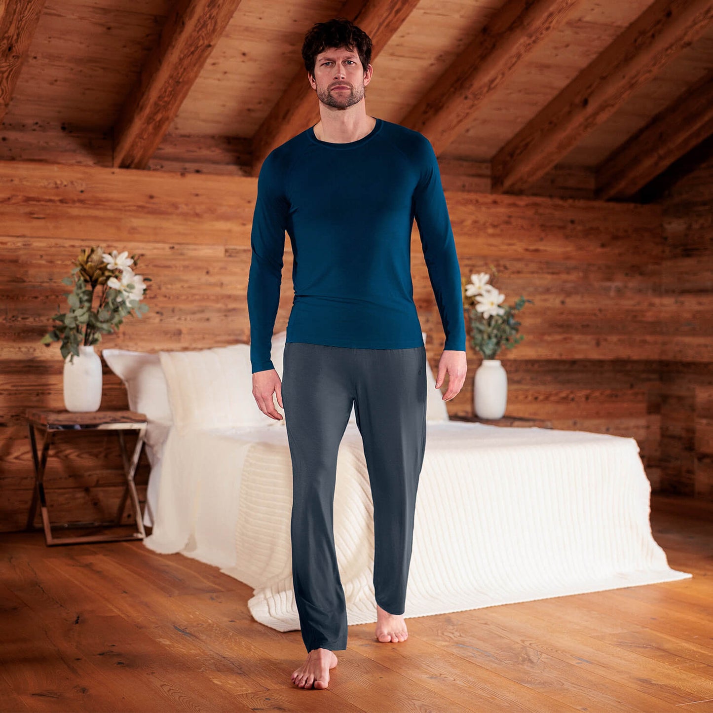 Pyjama shirt lange mouw heren  Deep Teal