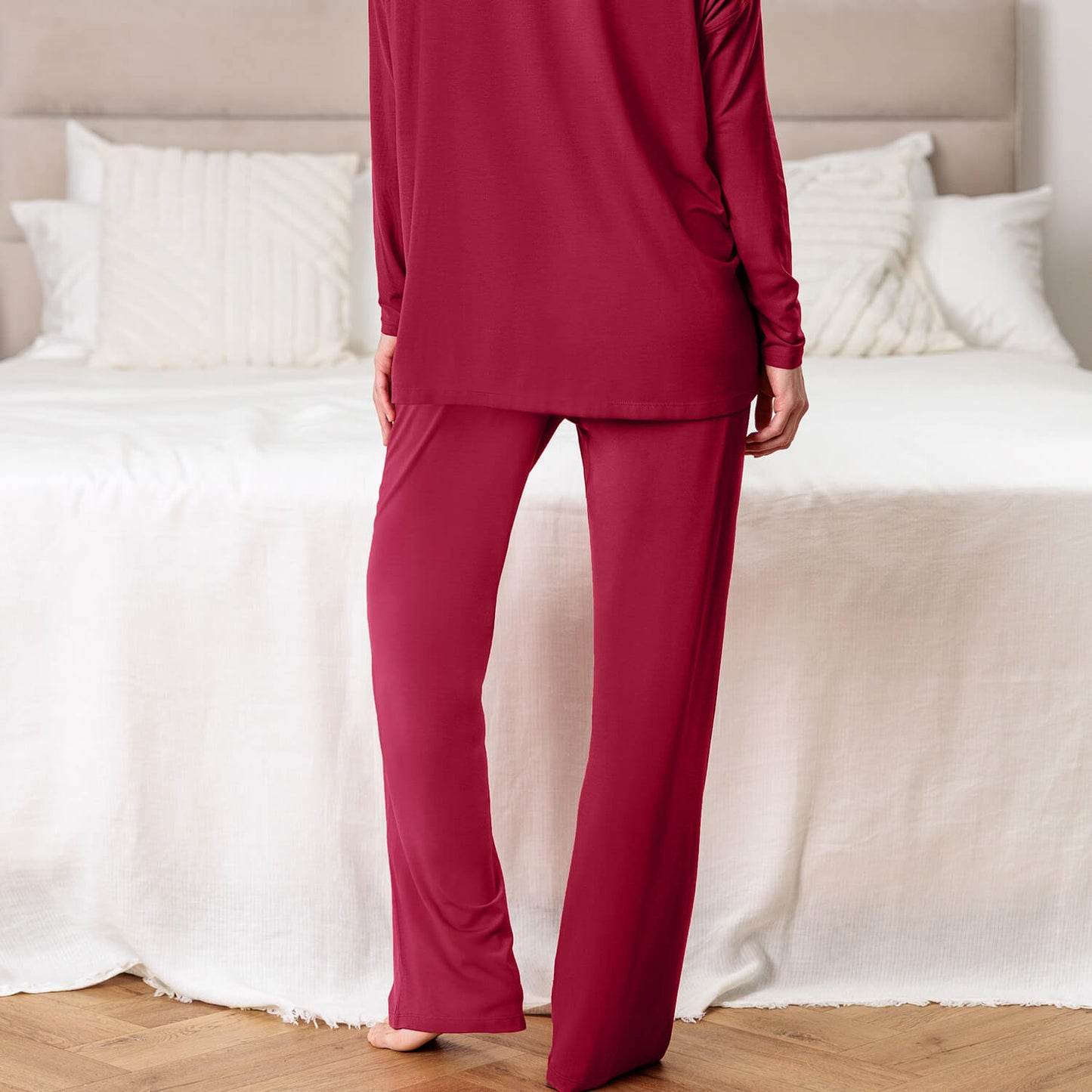 Wide leg sleep pants women || Ruby Plum