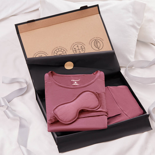 Pajamas gift set women || Maroon