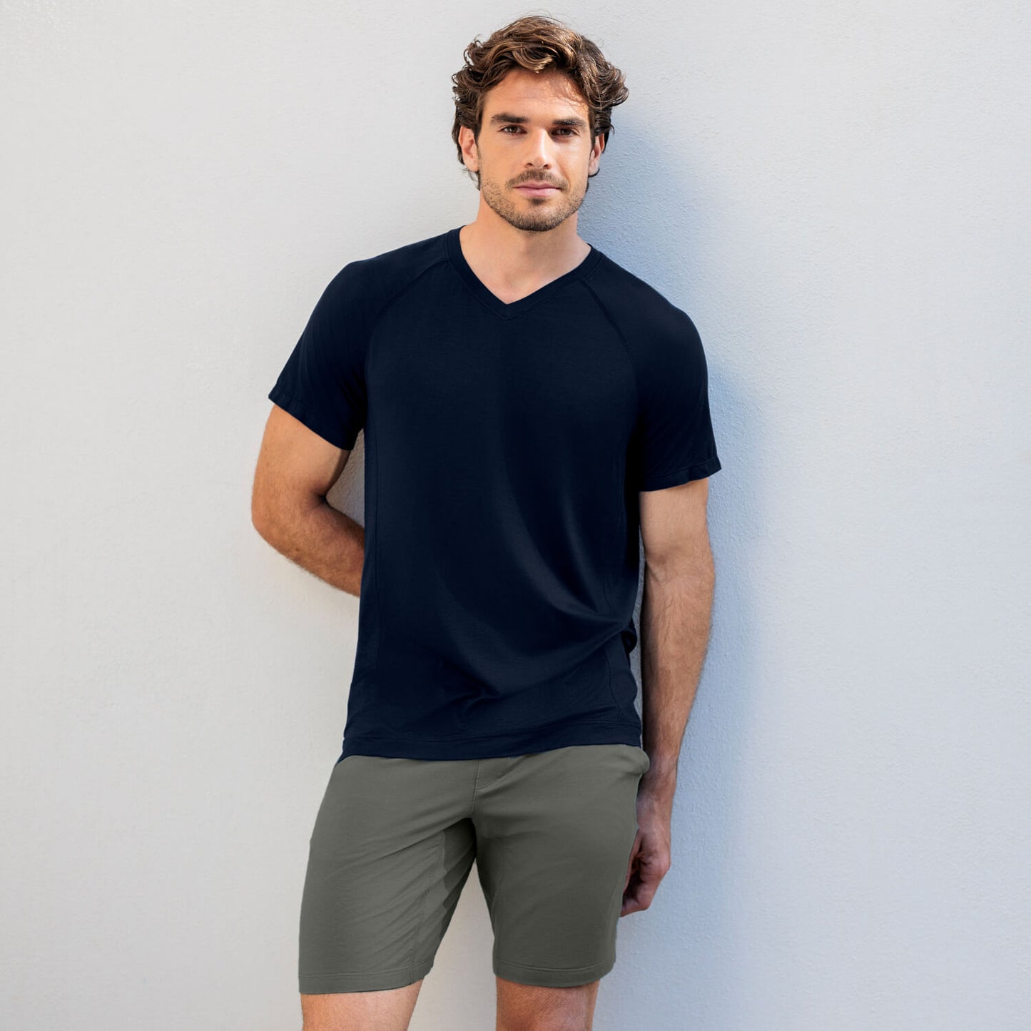 cooling t-shirt v-neck || Navy blue