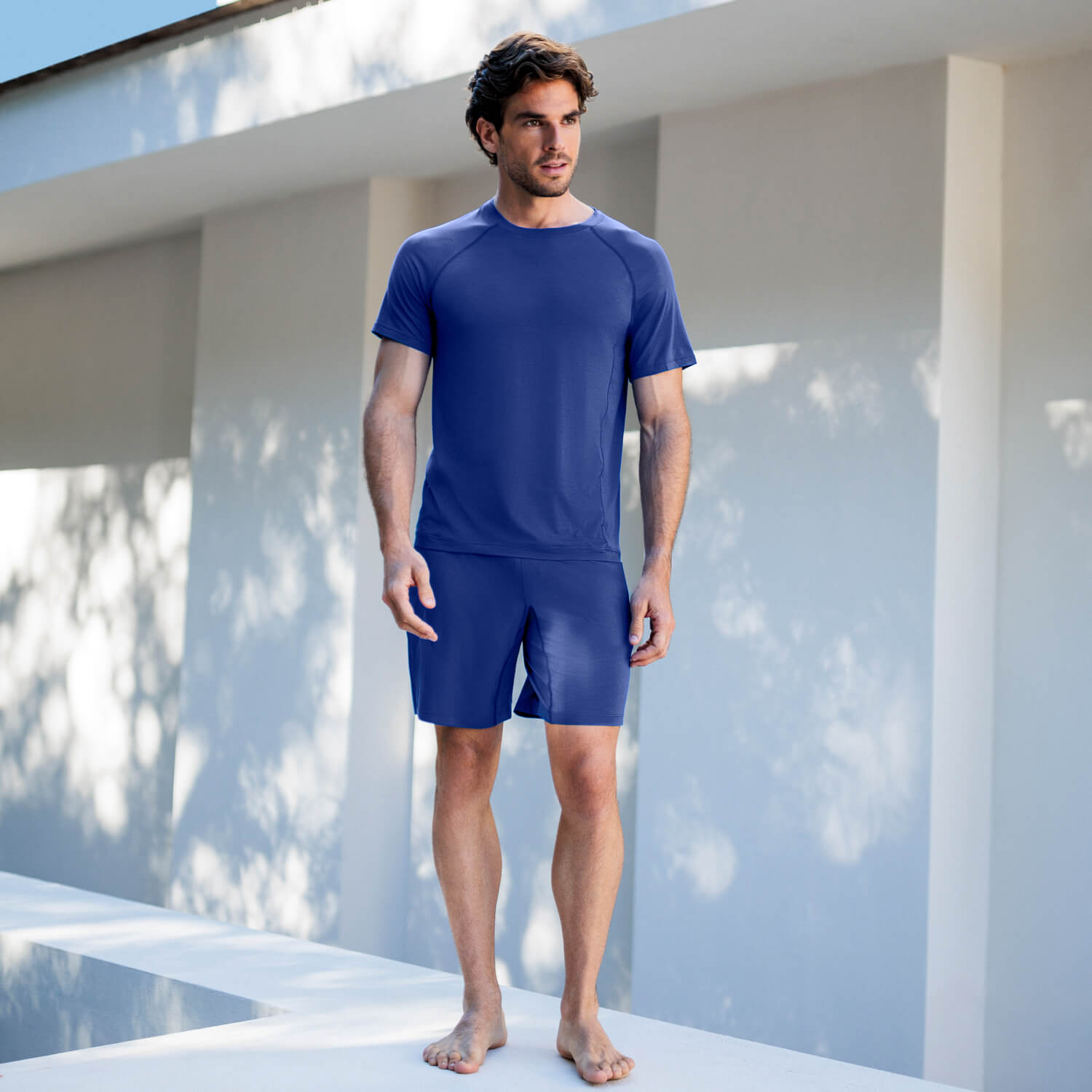 Cooling pajamas mens || Azure blue