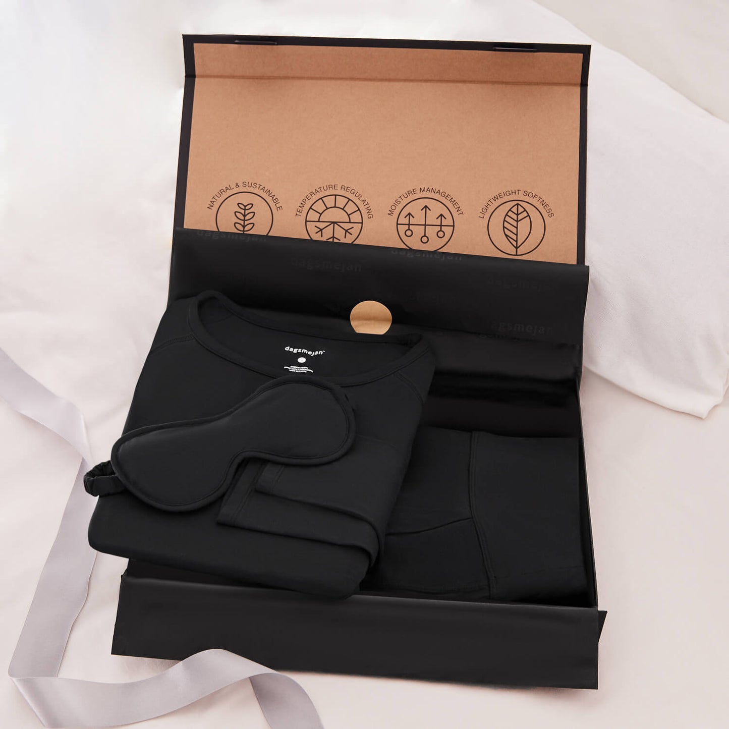 Gift set women long pajamas || Black