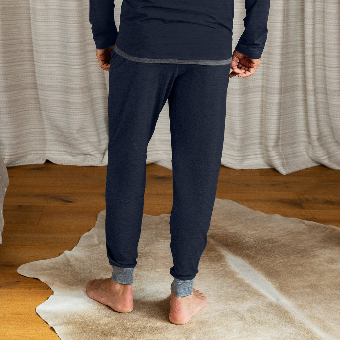 Mens wool pyjama pants || Winter night melange