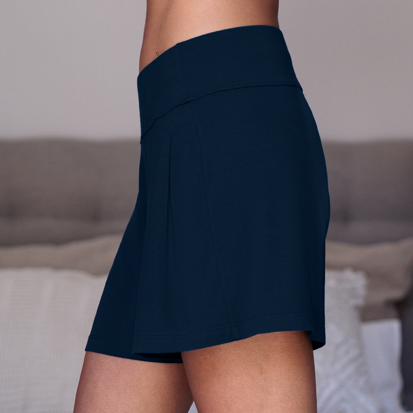 Loose fit pajama shorts women || Midnight blue