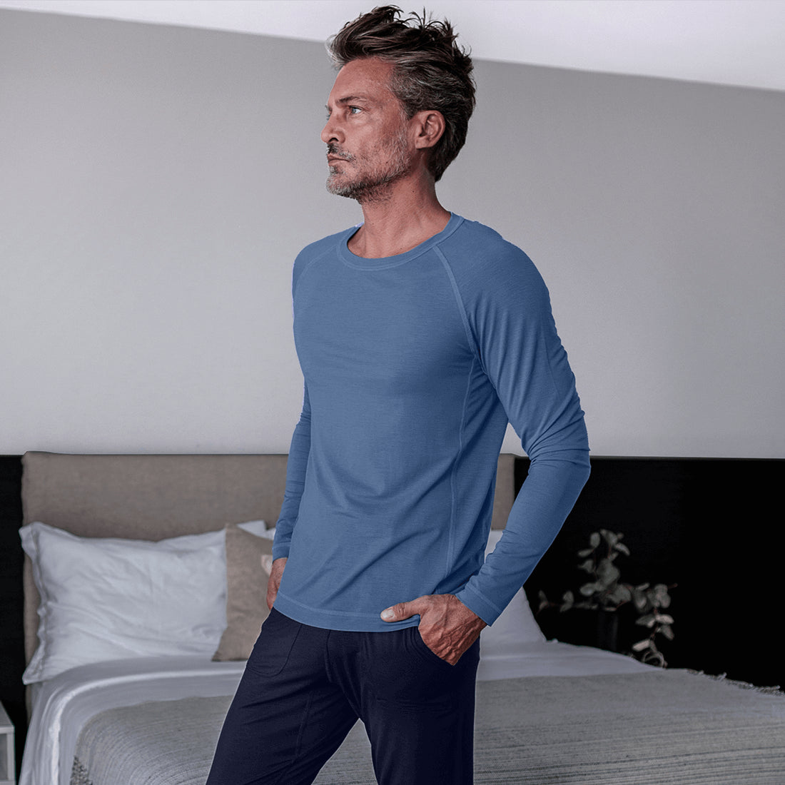 Sensitive skin pajama men || Ocean blue
